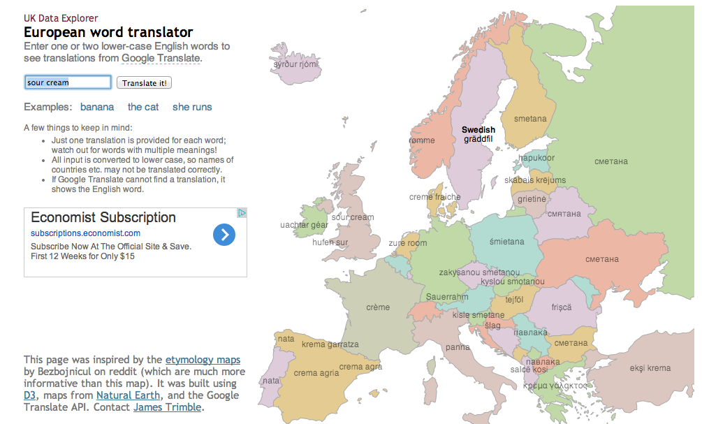 La mappa interattiva delle lingue europee